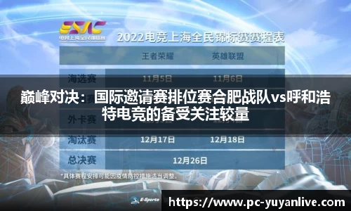 巅峰对决：国际邀请赛排位赛合肥战队vs呼和浩特电竞的备受关注较量